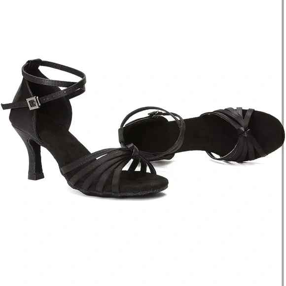Satin Salsa Ballroom Professional Dancing Shoes - Picture 9 of 9